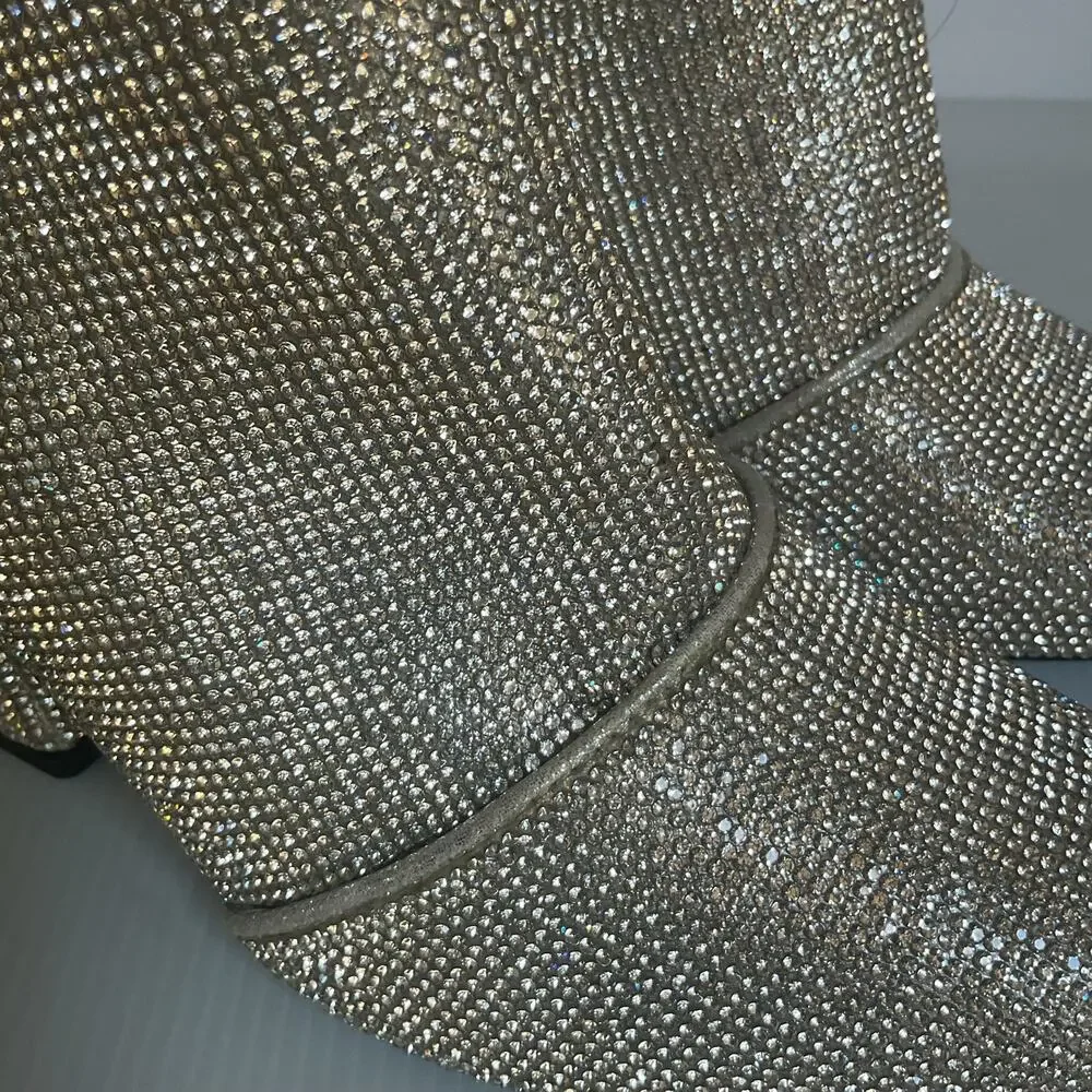 A New Day Women’s Size 8 Silver Rhinestone Pointed Toe Ankle Boots  NWT